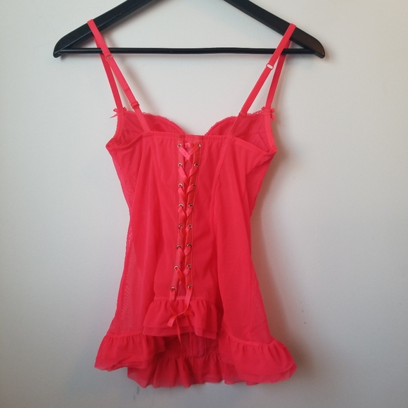 La Senza hot pink lacey corset style lingerie top - Picture 2 of 9